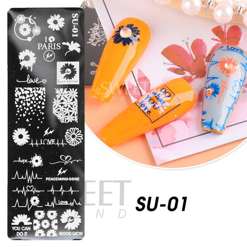 New Plam Tree Nail Stamping Plates