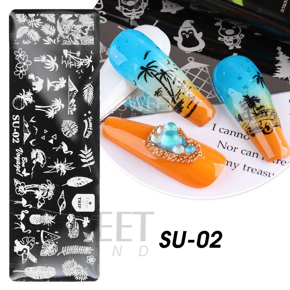 New Plam Tree Nail Stamping Plates