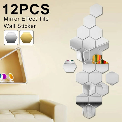 12pcs 3D Mirror Wall Sticker