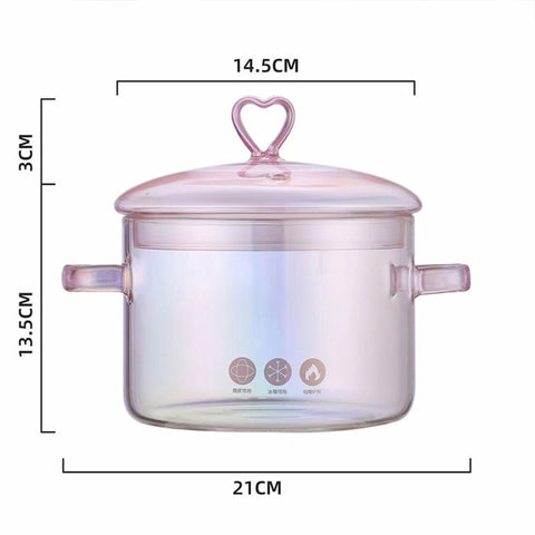 High-value Love Pink Glass Pan