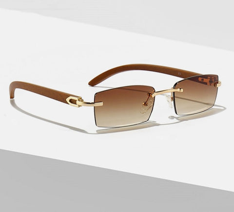 New Blue Gradient Lens Metal Sunglasses