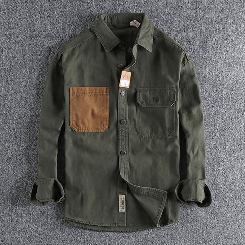 Men cotton long sleeve shirt