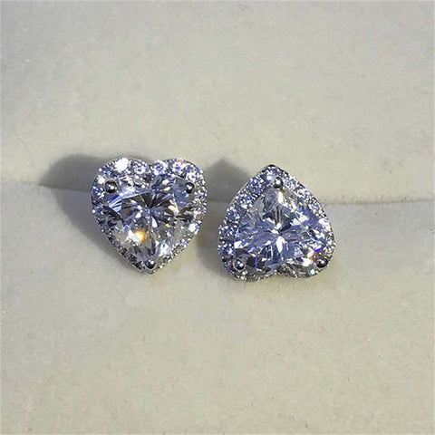 Heart Rings for Women Silver Color Wedding Engagement Bridal Jewelry Cubic Zirconia Stone