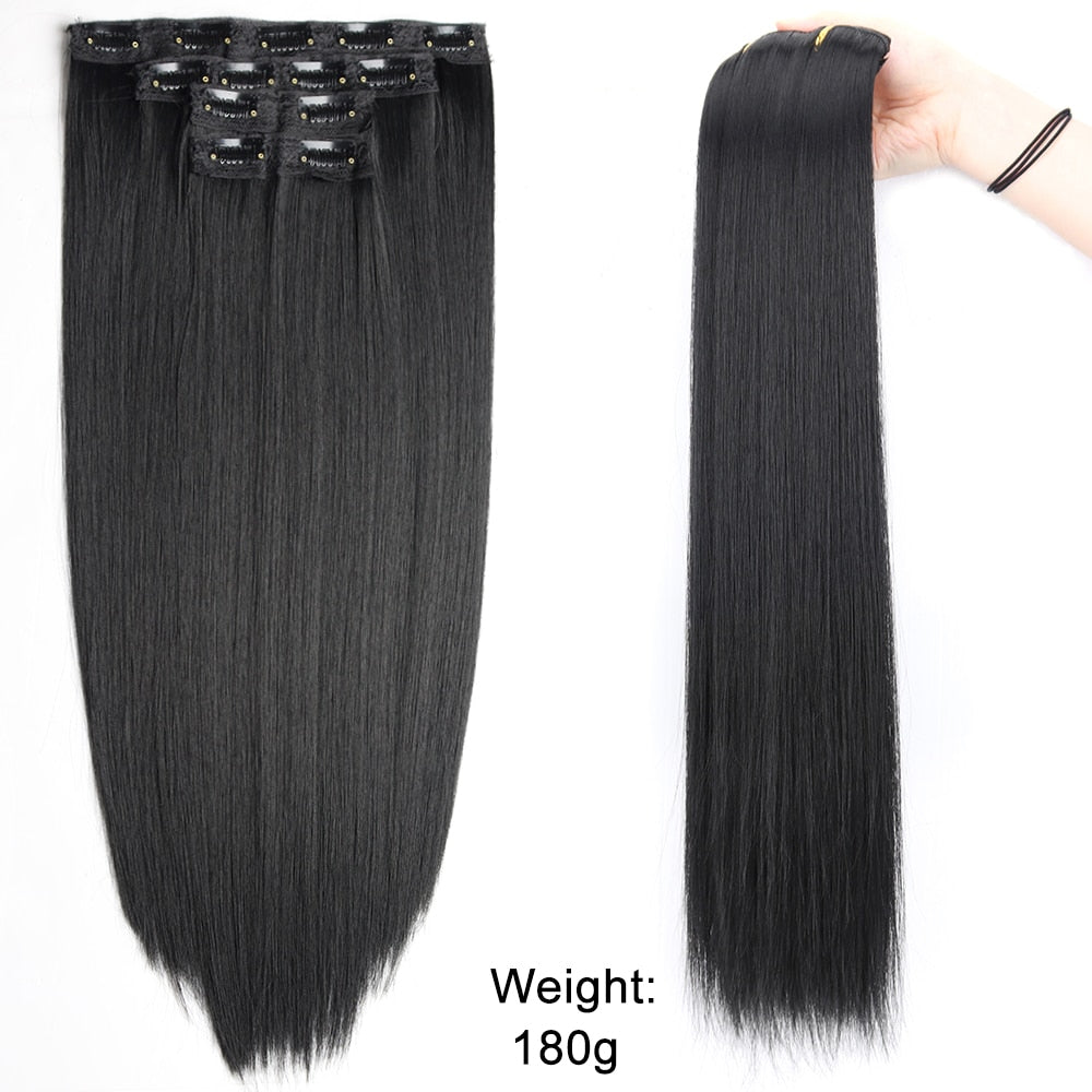 New Long Straight Clip In Hairpiece Hair Extensions