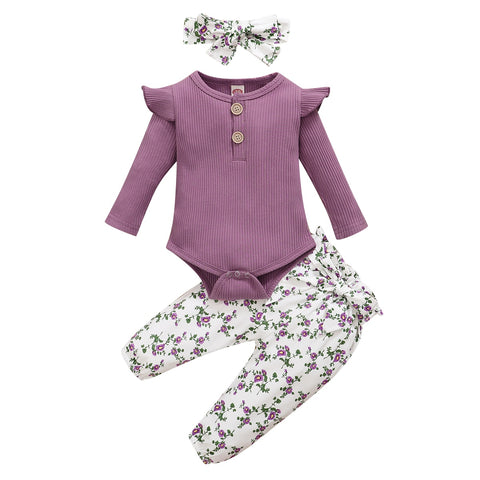 3Pcs Baby Girl Clothes Set