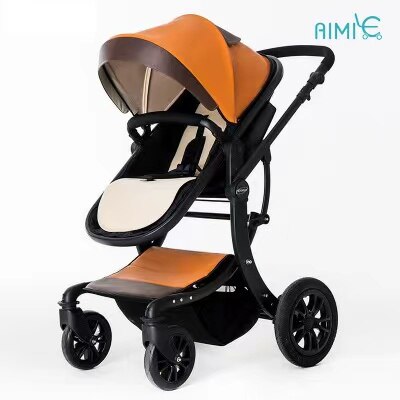 New Leather 2 in 1 Baby Stroller