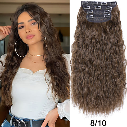 4Pcs/Set 20Inch Synthetic Hair Clip