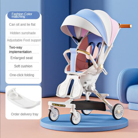 High view lightweight baby stroller