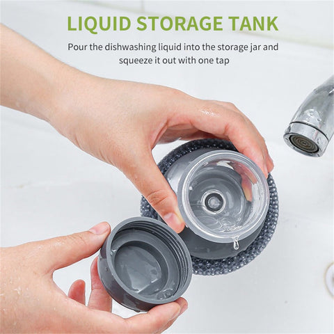 Kitchen Dispensing Dishwashing Scrubber Brush
