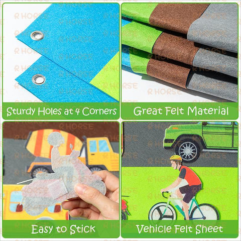 35Pcs Vehicle Felt Story Board Set