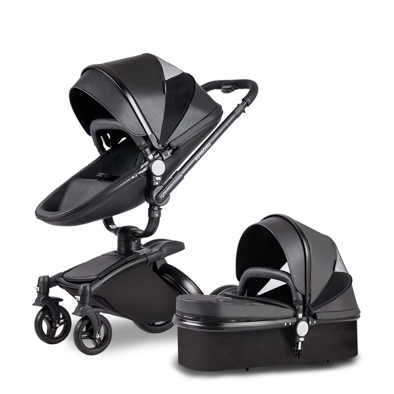 Newborn Carriage PU leather High Landscape Stroller