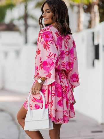 Women Sexy V Neck Mini Dresses