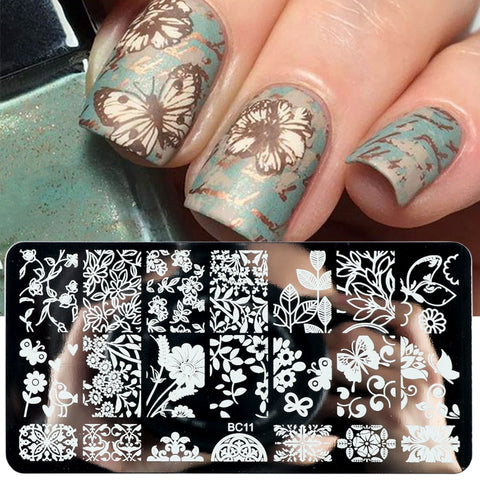 New Nail Stamping Lace Petals