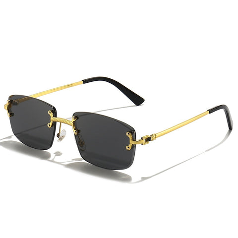 New Blue Gradient Lens Metal Sunglasses