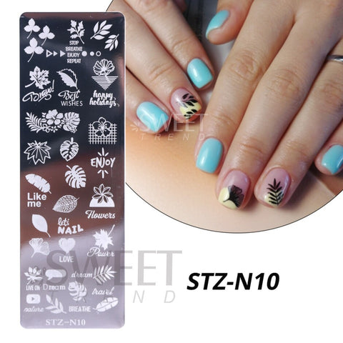New Plam Tree Nail Stamping Plates