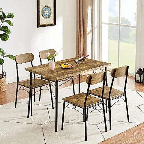 Dining Table Set 5 Piece Dinette with Chairs