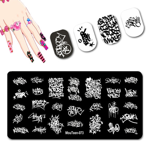 2022 New Pattern Nail Stamping Plates Graffiti Art