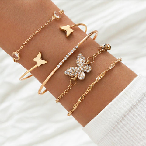 New Trendy Geometric Link Chain Bracelet Set