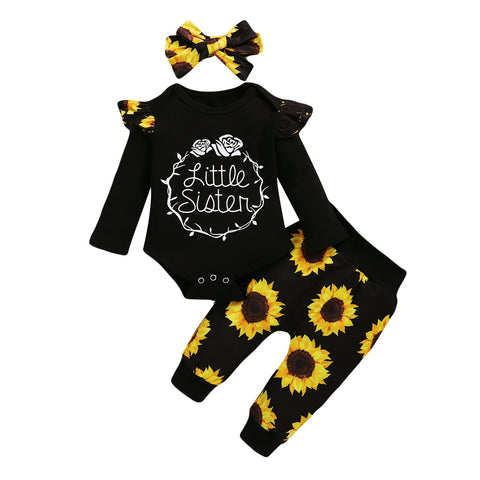3Pcs Baby Girl Clothes Set