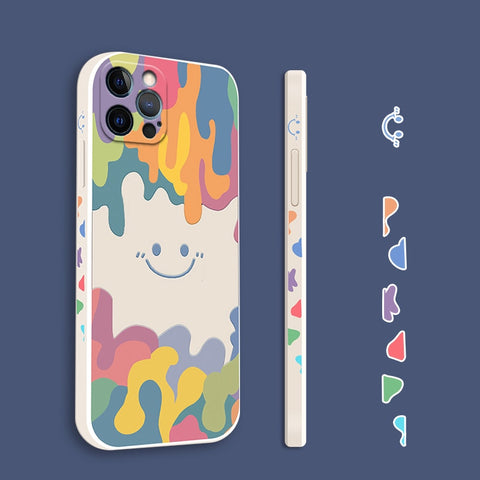 New Cartoon Flower Square Silicone Case