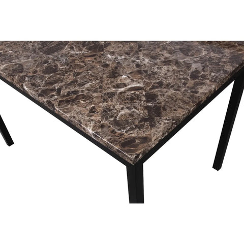 Roundhill Furniture Noyes Metal Dining Table with Faux Marble Top