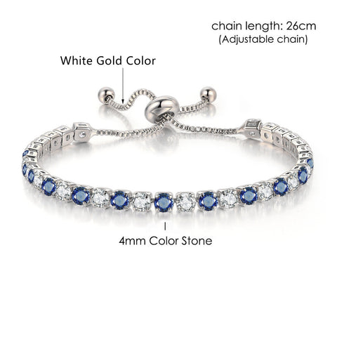 Women Rainbow Colorful Zircon Charm Bracelet