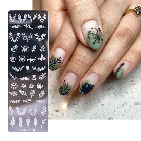 New Nail Stamping Lace Petals
