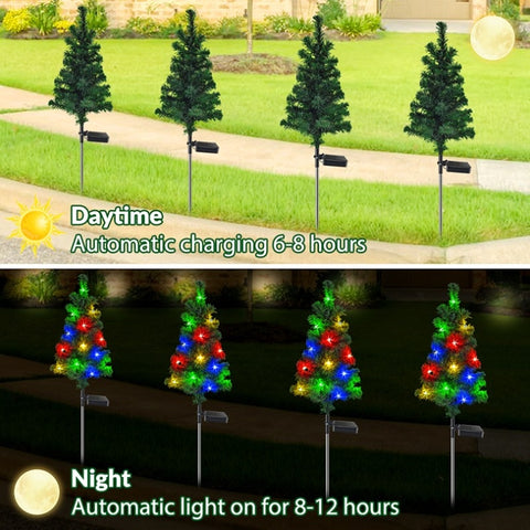 Solar Christmas Tree Decor Lights Outdoors LED Waterproof