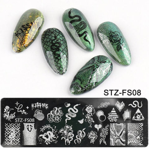 New Nail Stamping Lace Petals