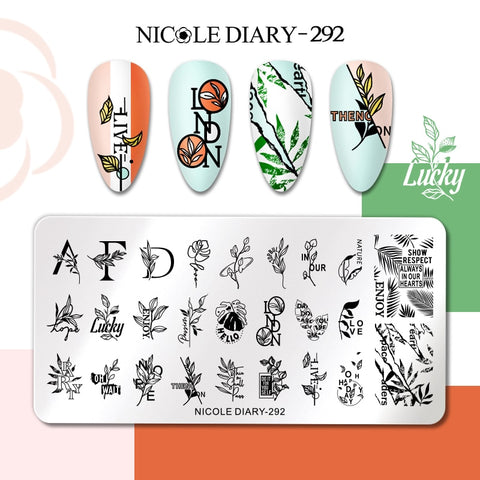 New Flower Leaves Nail Stamping Plates