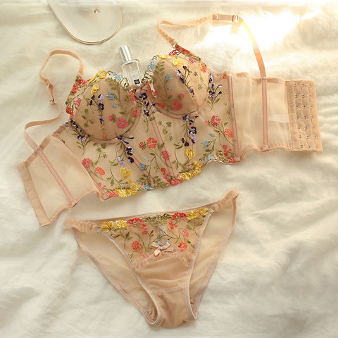 New French Embroidery Lingerie Sets