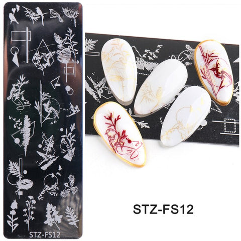 New Nail Stamping Lace Petals