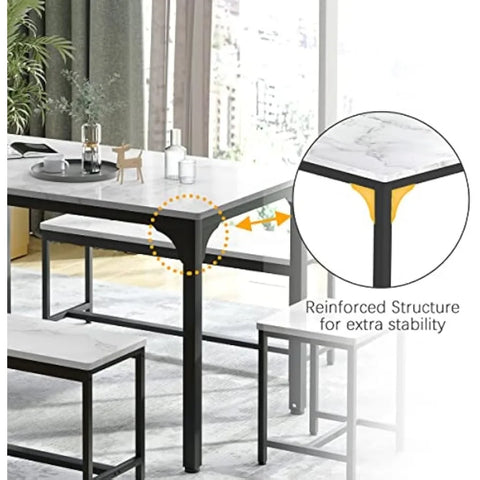 WiberWi Dining Table Set, 47.3” Kitchen Dining Table Set, Kitchen Table and Chairs