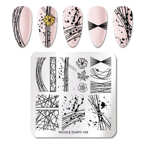 New Flower Stripe Design Stamping Plates