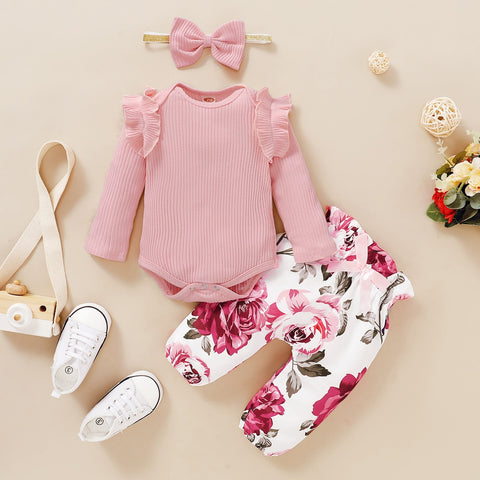 3Pcs Baby Girl Clothes Set