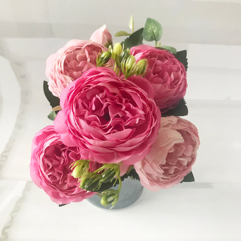 30cm Rose Pink Silk Peony Artificial Flowers