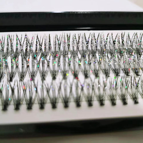 20D 60 Bundle Glitter Cluster Eyelash Extension with Shining