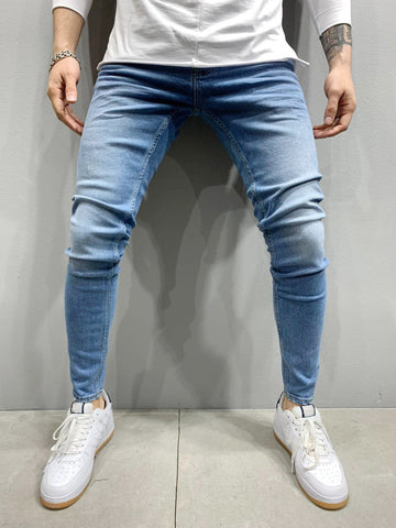 Men Fashion Street Style Ripped Skinny Jeans