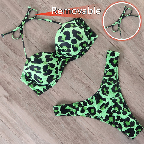 Women 2023 Leopard Brazilian Bikini Set