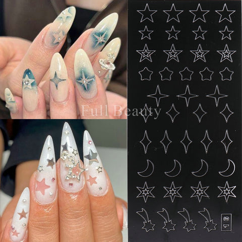 New Heart Butterfly Star Nail Stickers