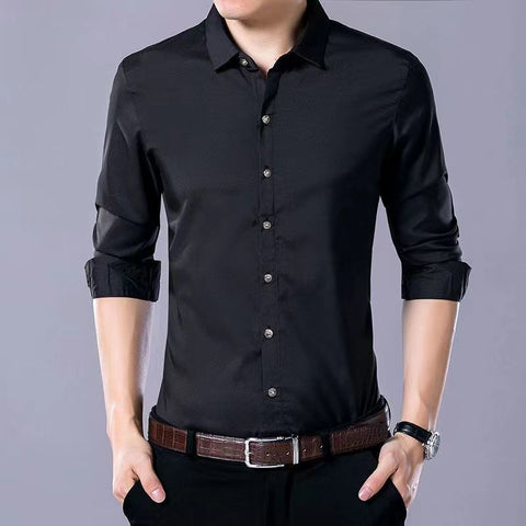 Men New Thin Plaid Smooth Shirts