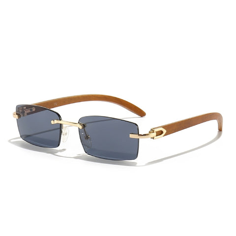 New Blue Gradient Lens Metal Sunglasses