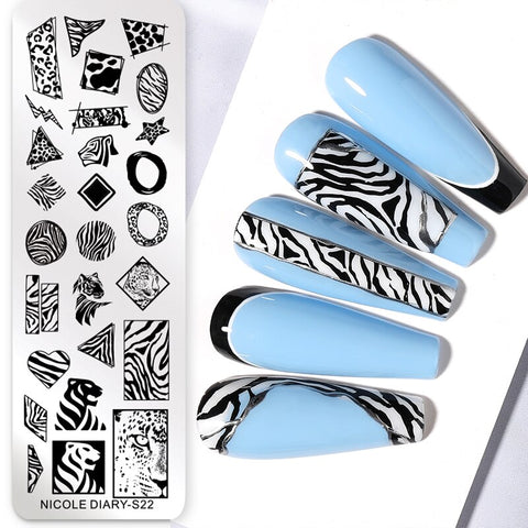 Nail Stamping Plates Flower Leaf Line Design Stamp