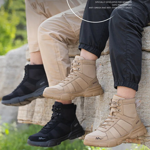 AMAWEI Work Boots Indestructible Safety Shoes