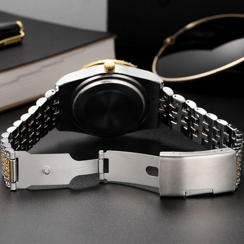 New Gold Wrist Watch Luxury Rhinestone Bracelet