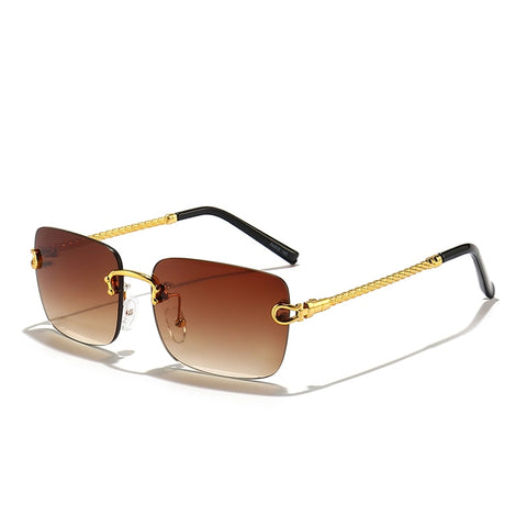 New Blue Gradient Lens Metal Sunglasses
