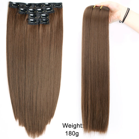 New Long Straight Clip In Hairpiece Hair Extensions