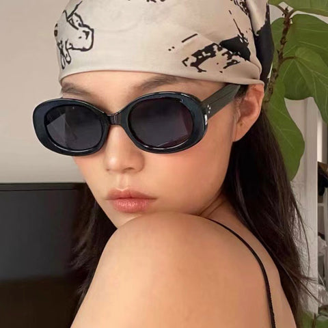 Summer Vintage Small Square Frame Oval Sunglasses