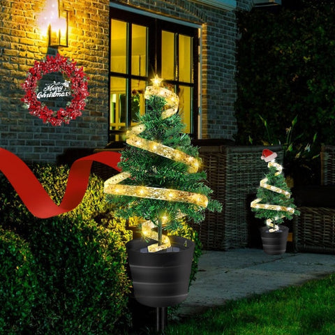 Solar Christmas Tree Decor Lights Outdoors LED Waterproof