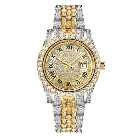 New Gold Wrist Watch Luxury Rhinestone Bracelet